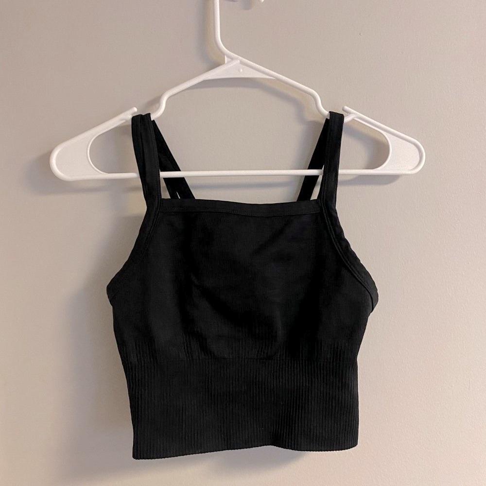 Zella Longline Sports Bra Crop Black Medium